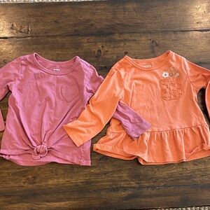 🧡 BUNDLE of Carter's Pink and Orange Long Sleeve Tops 🧡